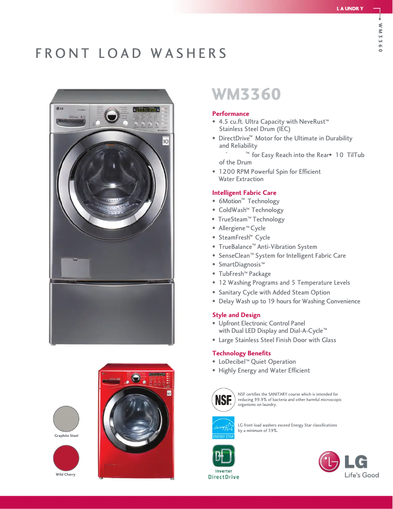 Image de la première page du manuel de l'appareil WM3360HRCA