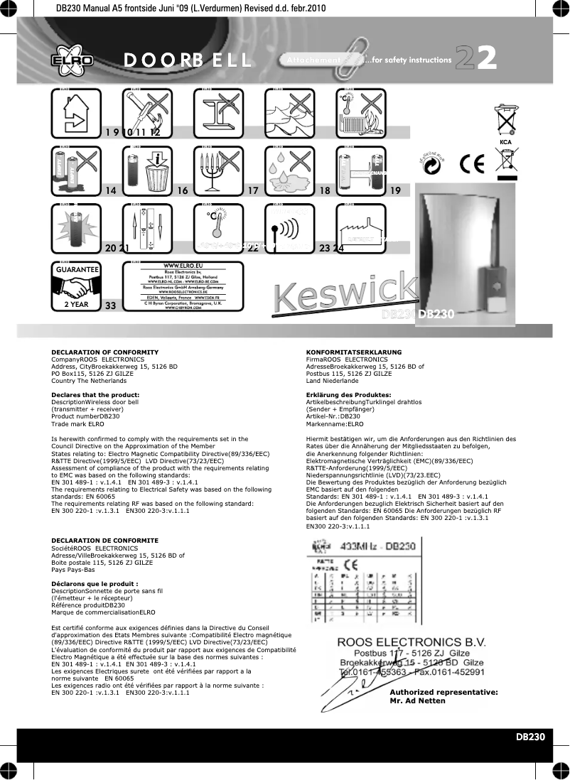 Imagen de la primera página del manual del dispositivo DB230