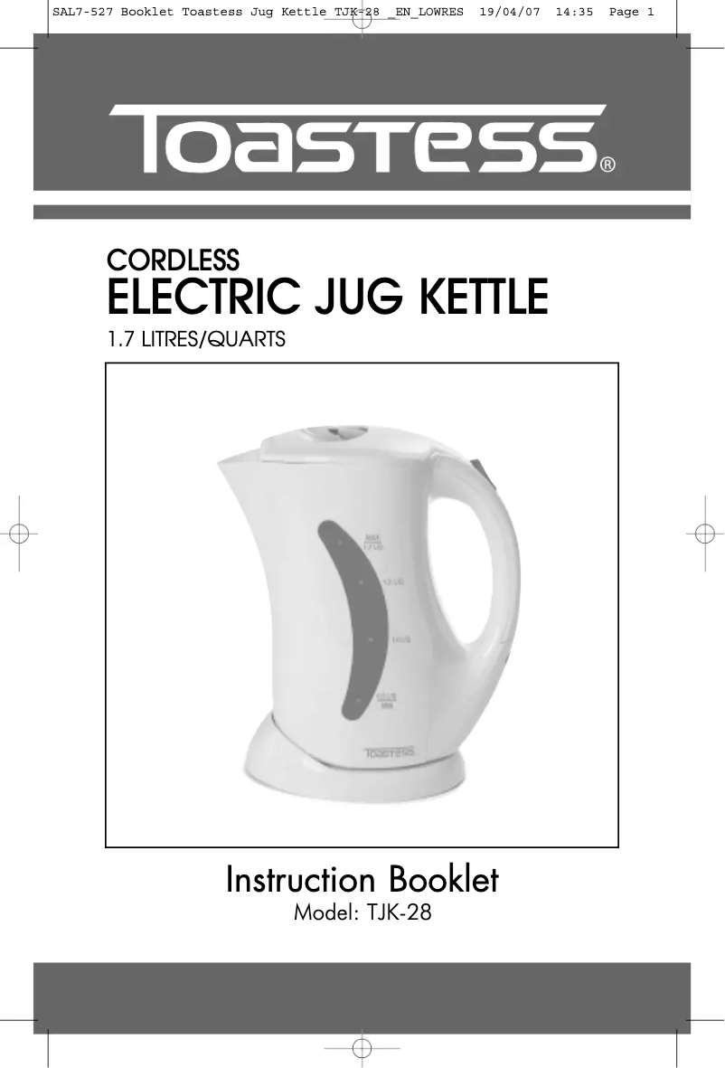 Page 1 de la notice Manuel utilisateur Toastess TJK-28