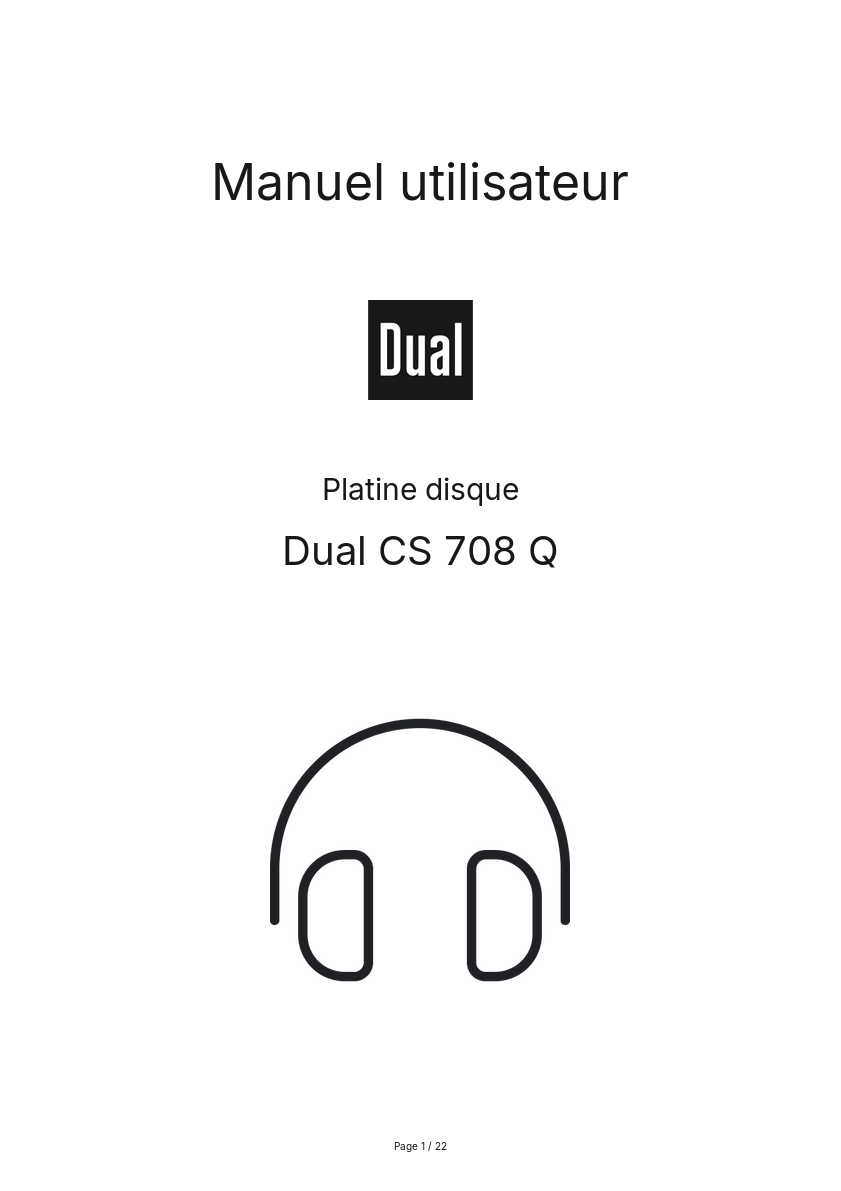 Image de la première page du manuel de l'appareil CS 708 Q