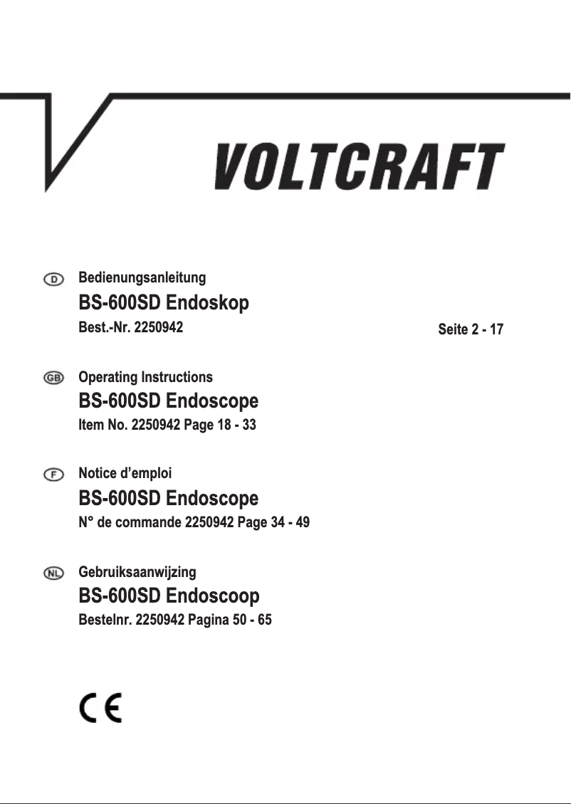 Page n°1 - Manuel utilisateur Voltcraft BS-600SD