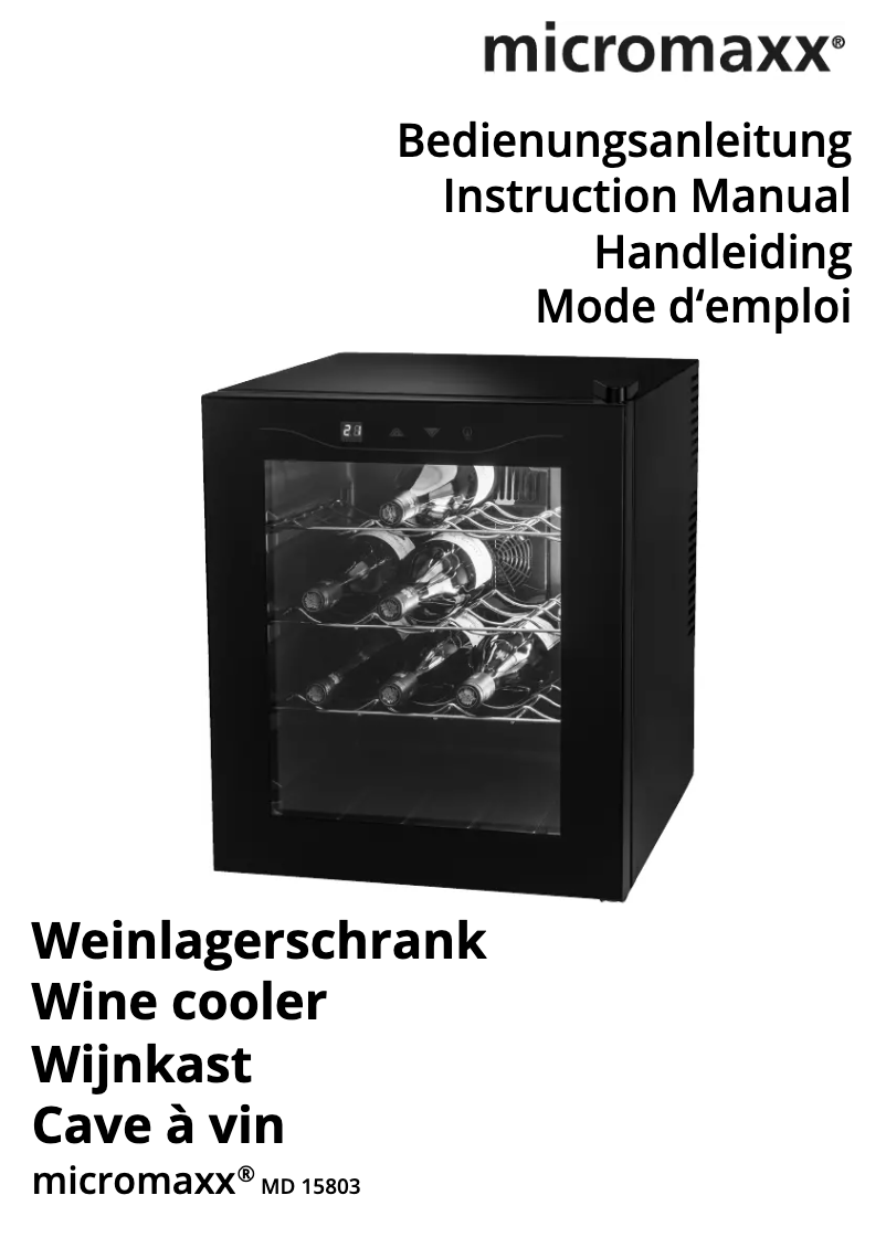 Page n°1 - Manuel utilisateur Micromaxx MD 15803