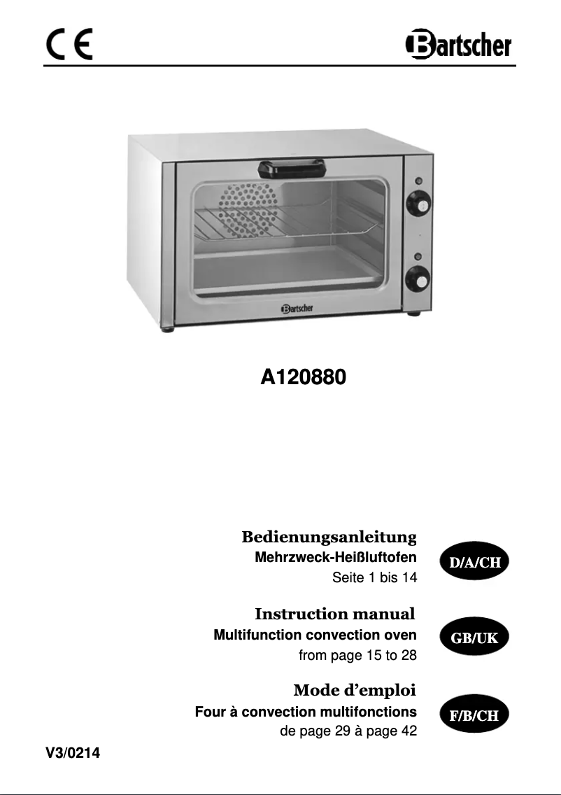Image de la première page du manuel de l'appareil A120880