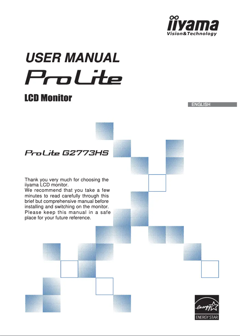 Page n°1 - Manuel utilisateur Iiyama ProLite G2773HS-1