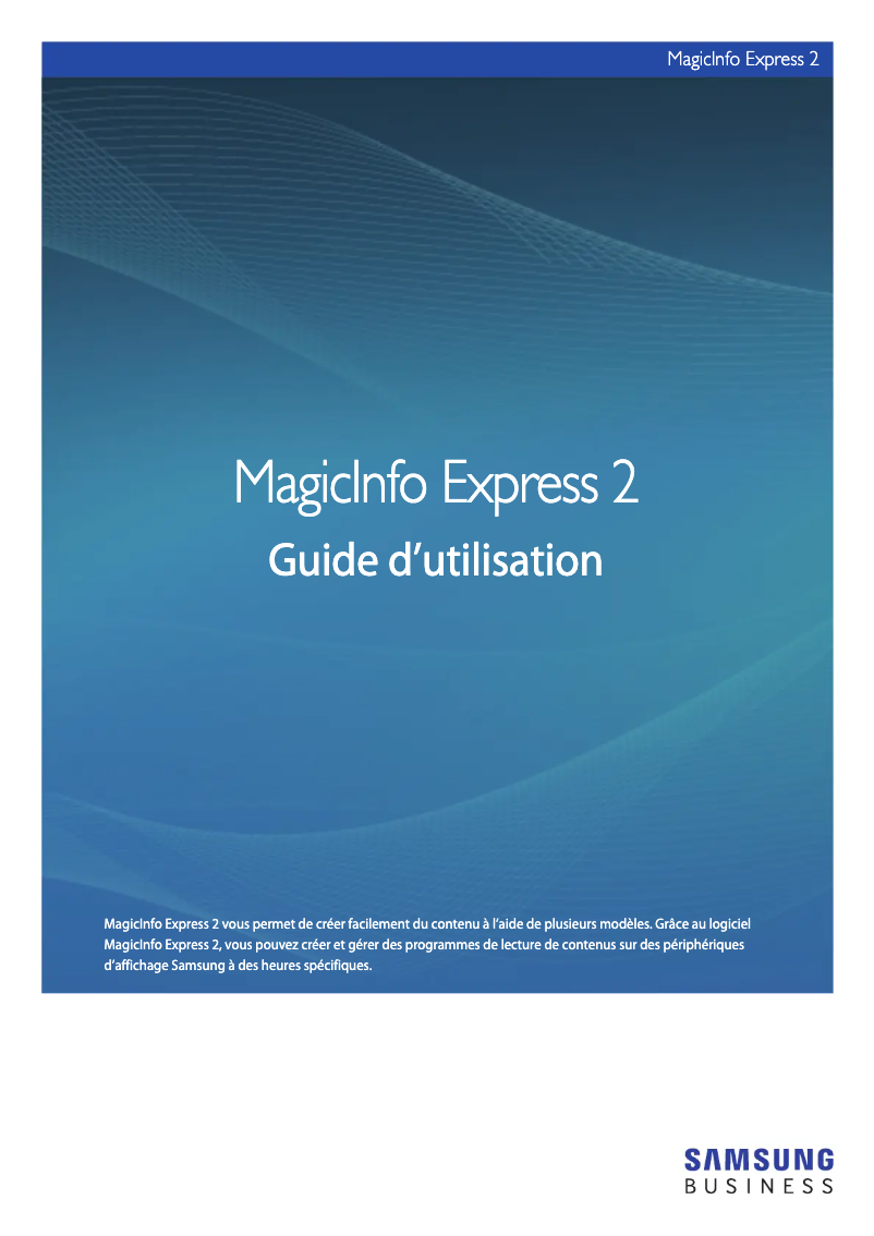 Page 1 de la notice Manuel utilisateur Samsung LH32MLEPLSC