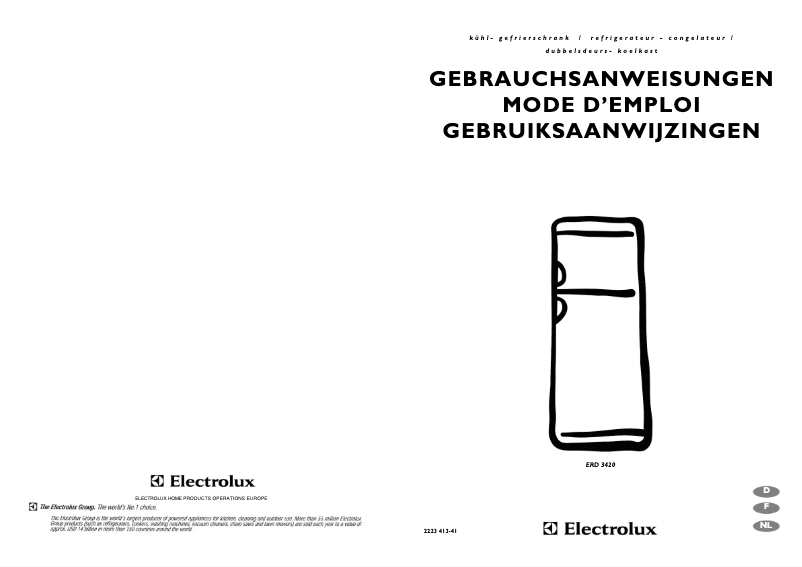 Page n°1 - Manuel utilisateur Electrolux ERD3420