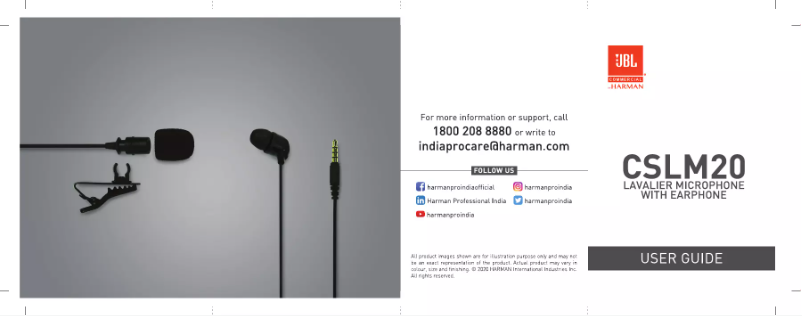 Page 1 de la notice Manuel utilisateur JBL CSLM20