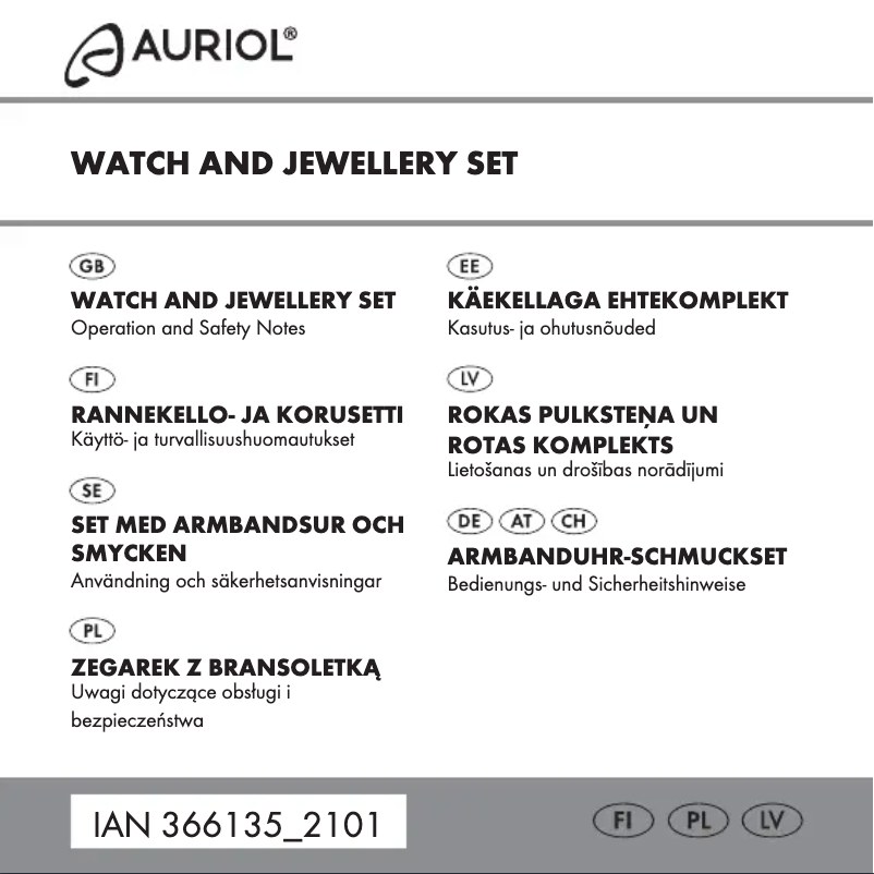 Page 1 de la notice Manuel utilisateur Auriol IAN 345188