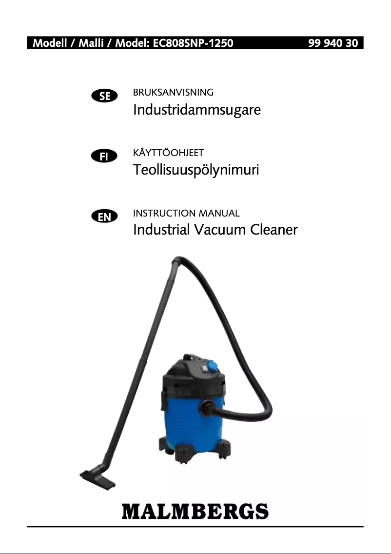 Image de la première page du manuel de l'appareil EC808SNP-1250