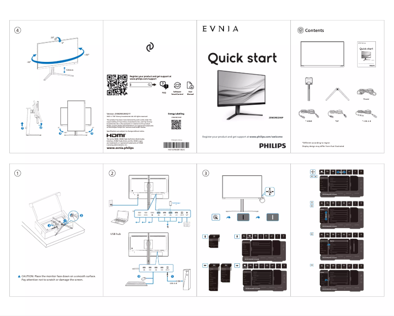 Page n°1 - Guide de démarrage rapide Philips Evnia 25M2N5200P