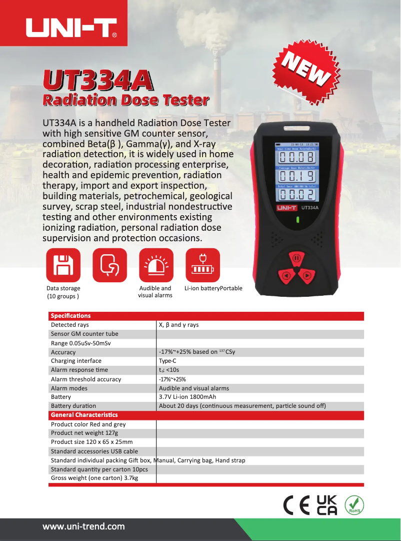 Image de la première page du manuel de l'appareil UT334A