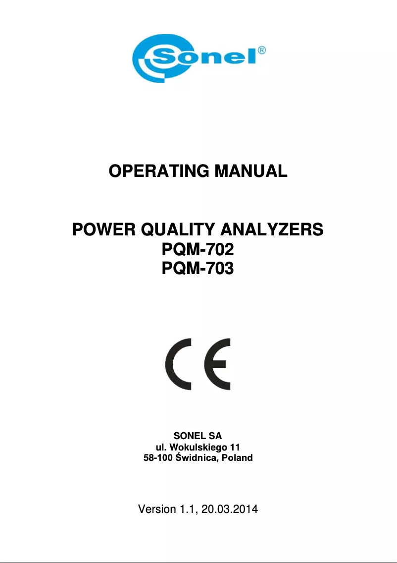 Image de la première page du manuel de l'appareil PQM-710