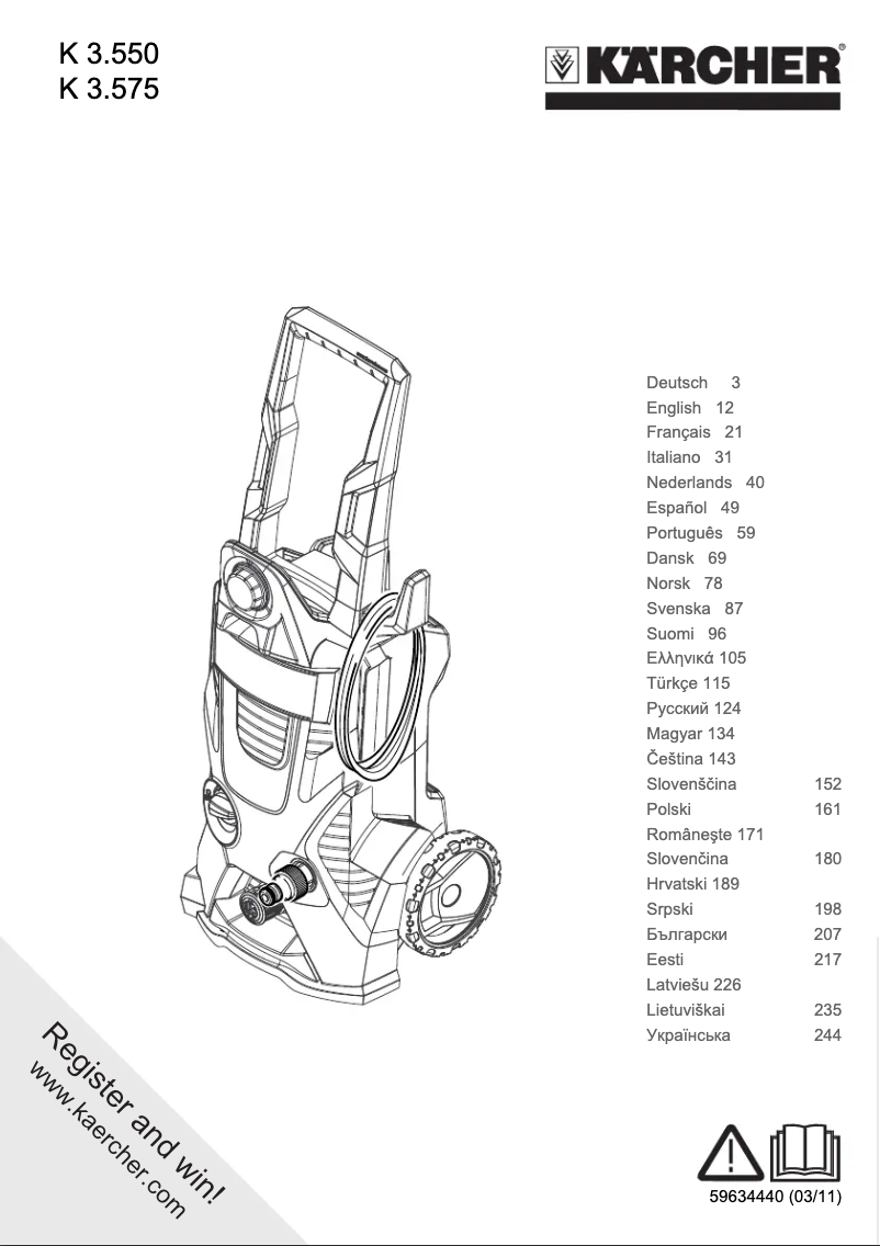 Página 1 del manual Manual de usuario Kärcher K 3.550 EU