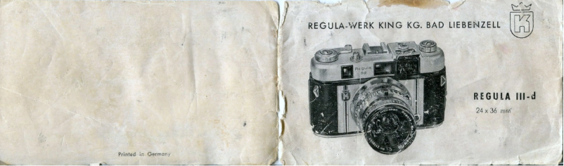 Page n°1 - Manuel utilisateur Regula-Werk King Regula III-d