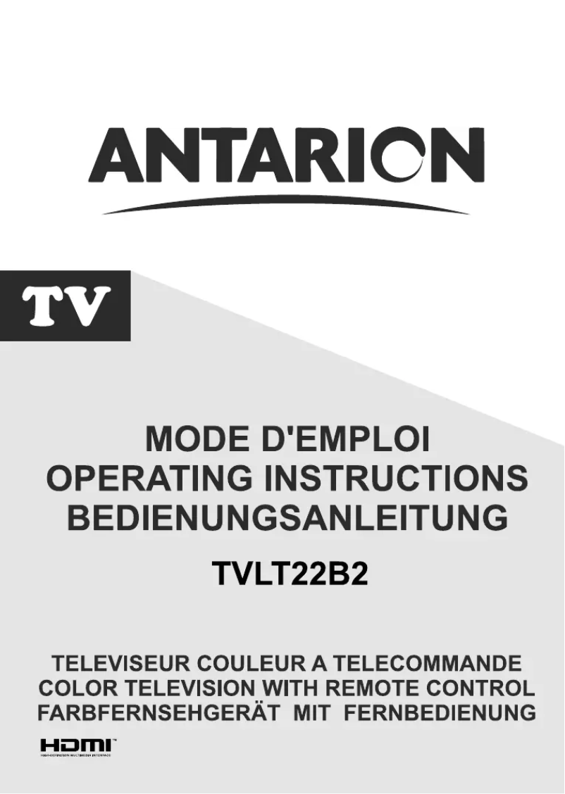 Page n°1 - Manuel utilisateur Antarion TVLT22B2