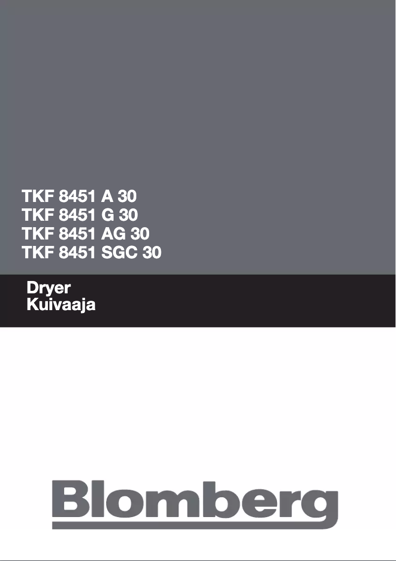 Page 1 de la notice Manuel utilisateur Blomberg TFK 8451 G 30