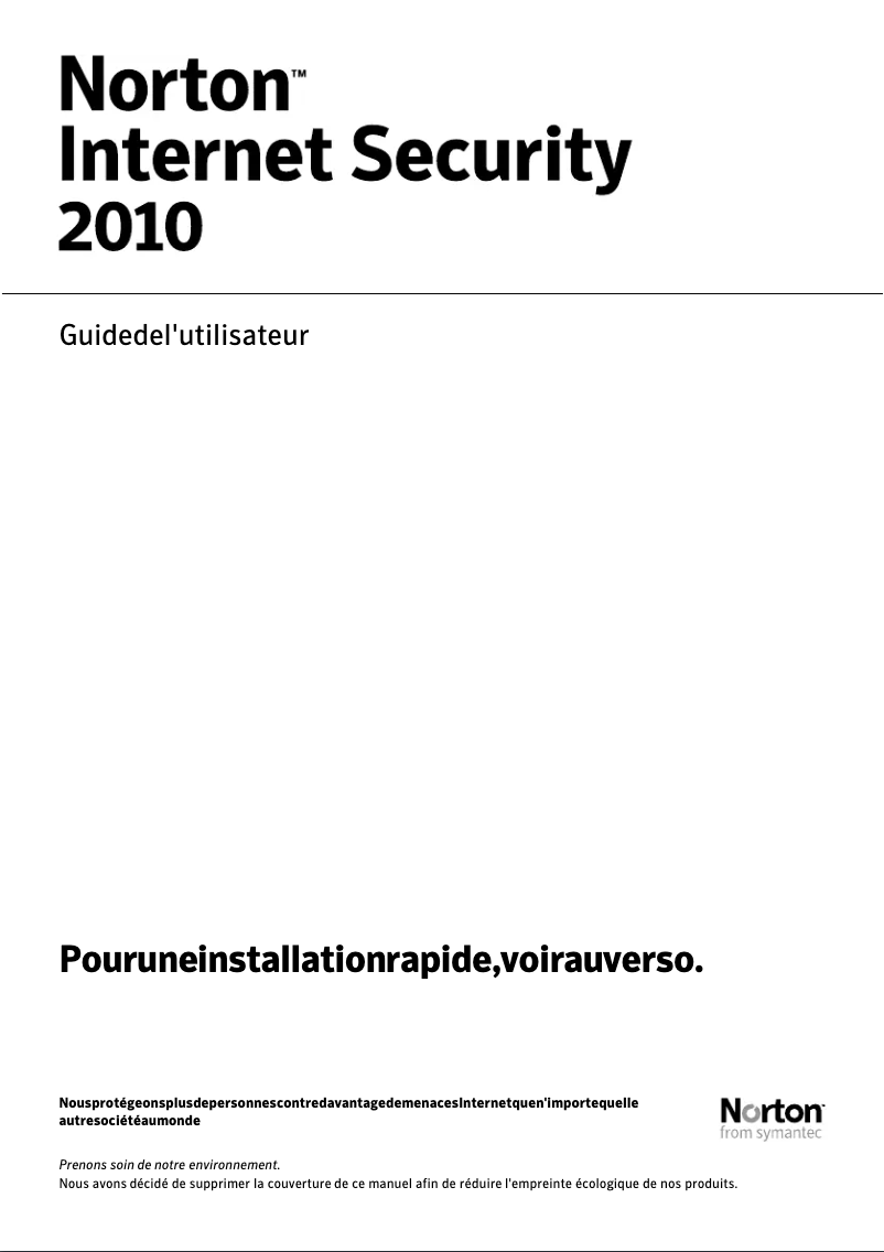 Page n°1 - Manuel utilisateur Symantec Norton Internet Security 2010