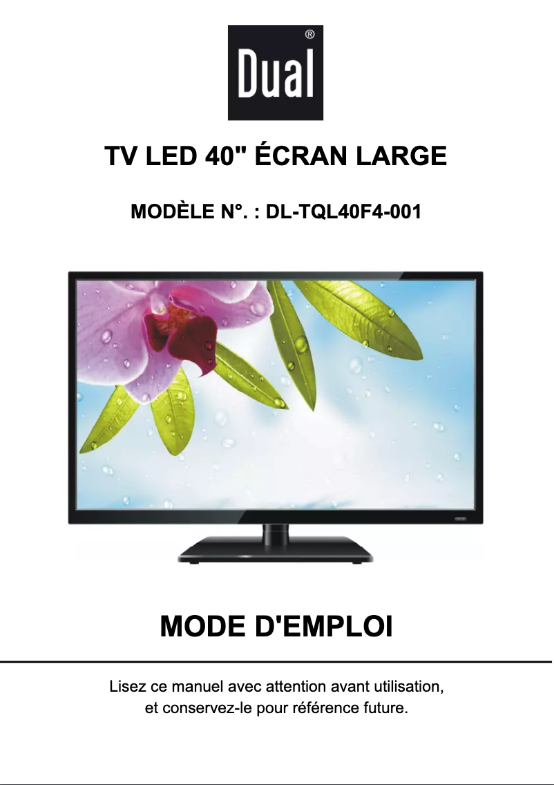 Image de la première page du manuel de l'appareil DL-TQL40F4-001