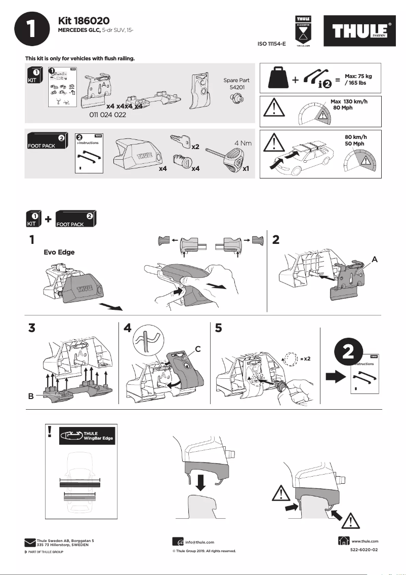 Page n°1 - Manuel utilisateur Thule Kit 186020