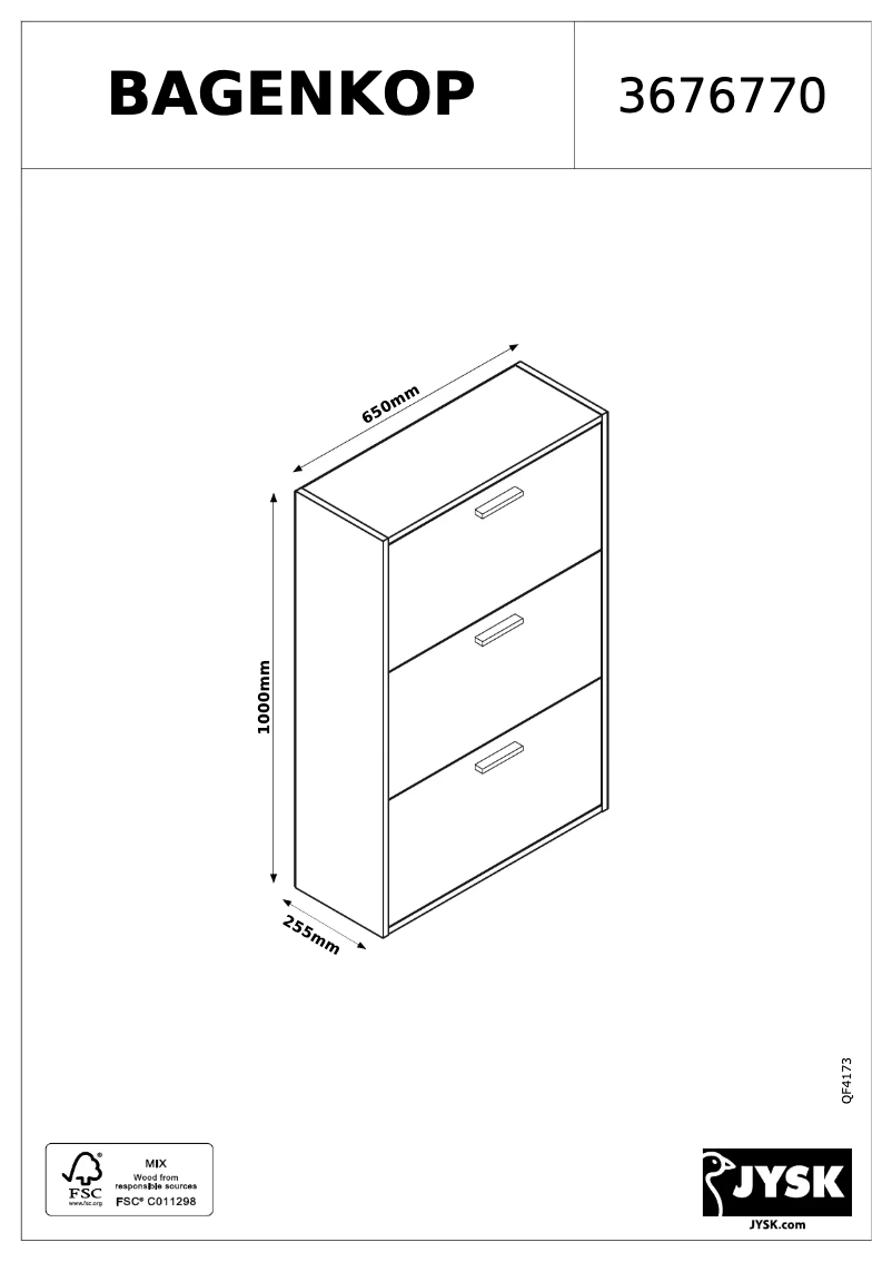 Página 1 del manual Manual de usuario JYSK Price Star (65x100x25)