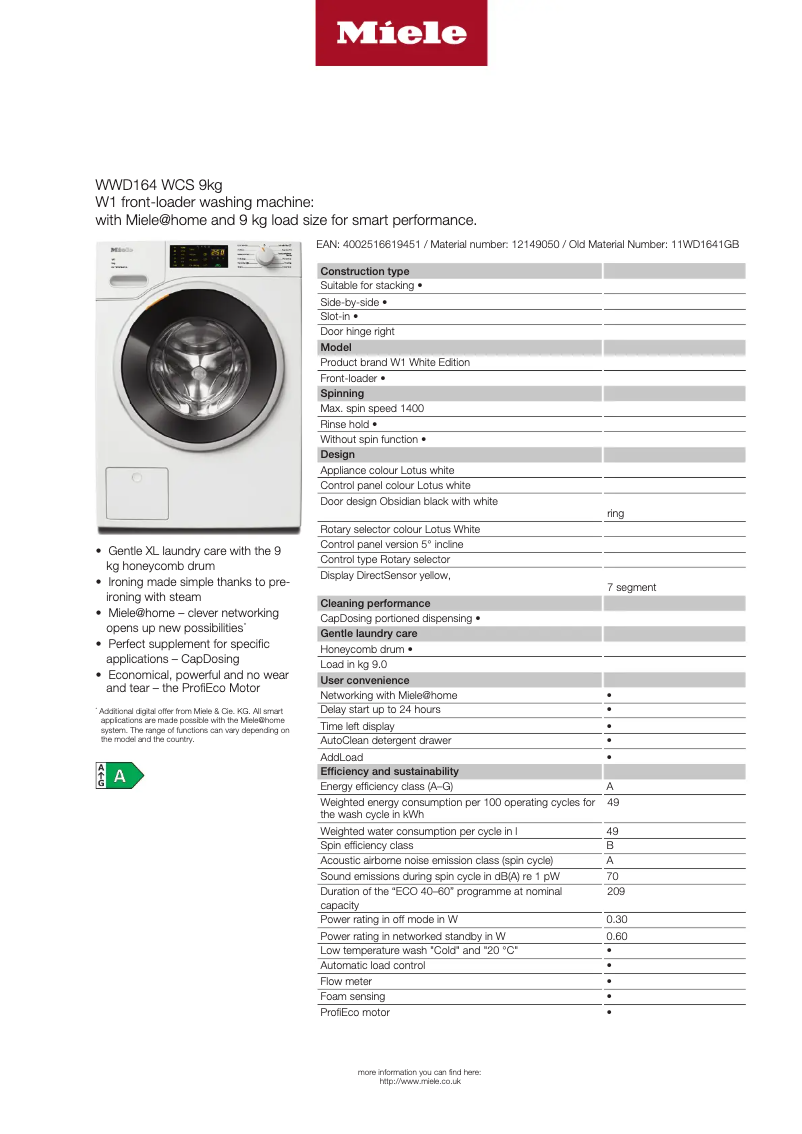 Image de la première page du manuel de l'appareil WWD164 WCS