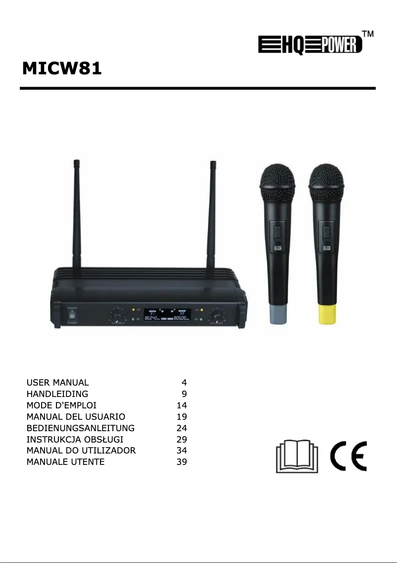 Page 1 of the manual User Manual HQ Power MICW81
