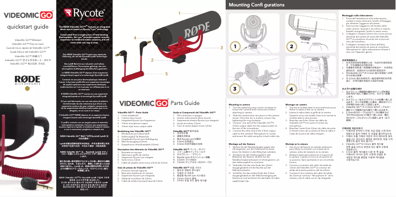 Page n°1 - Manuel utilisateur Røde VideoMic GO