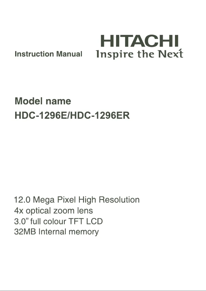 Image de la première page du manuel de l'appareil HDC-1296ER