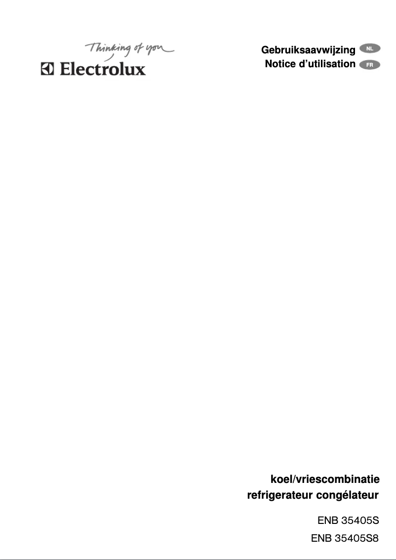 Page 1 de la notice Manuel utilisateur Electrolux ENB 35405 W8