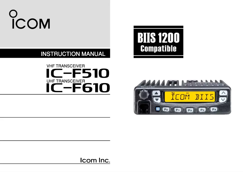 Page n°1 - Manuel utilisateur ICOM IC-F510