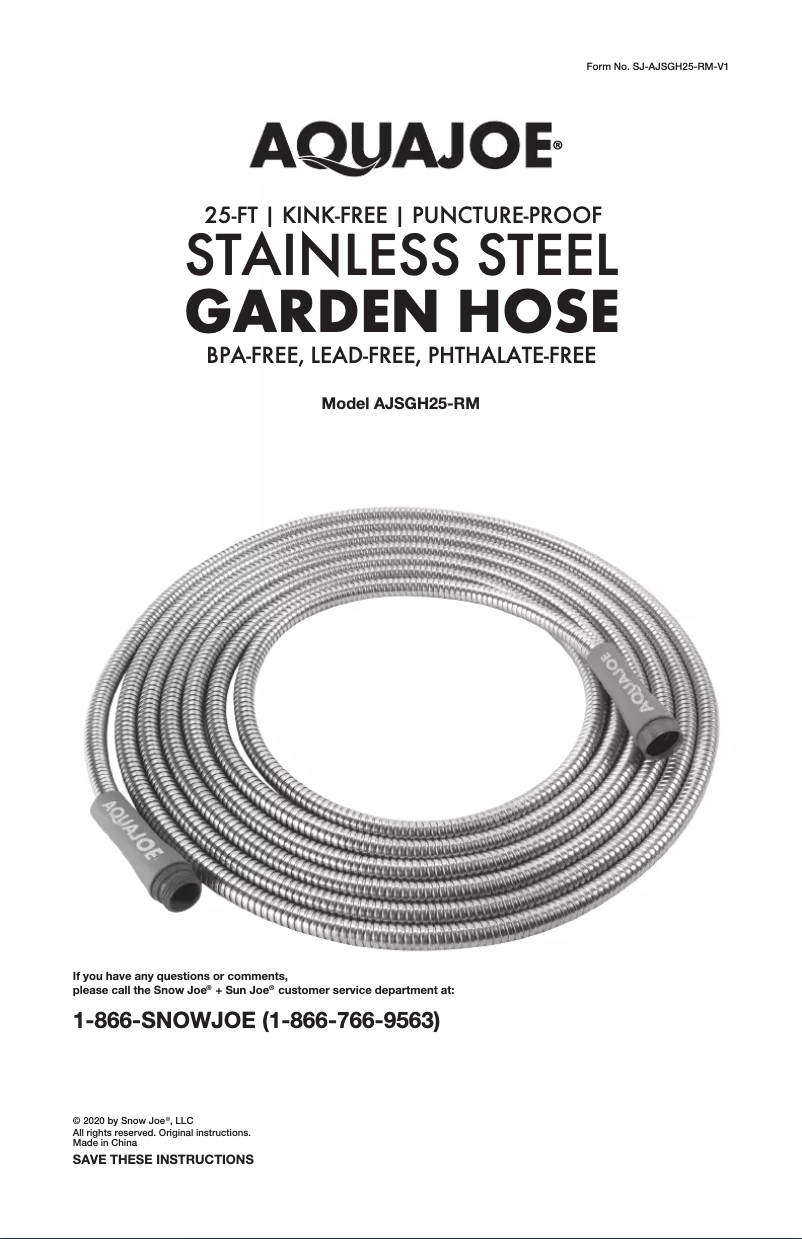 Página 1 del manual Manual de usuario Aqua Joe AJSGH25-RM