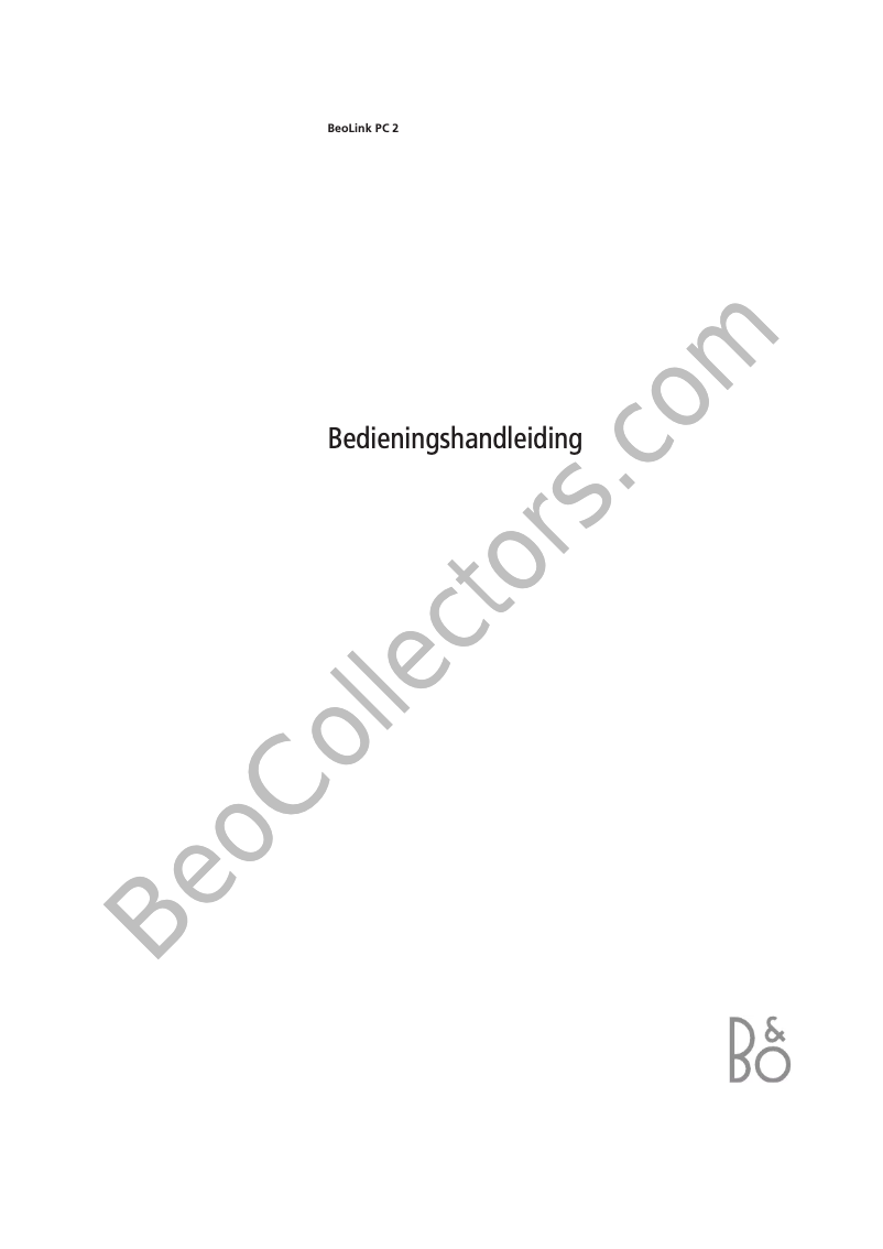 Image de la première page du manuel de l'appareil BeoLink PC2