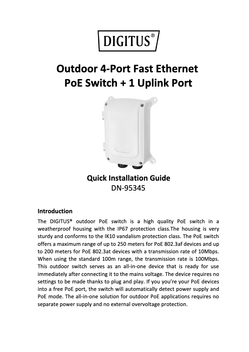 Page n°1 - Manuel utilisateur Digitus DN-95345