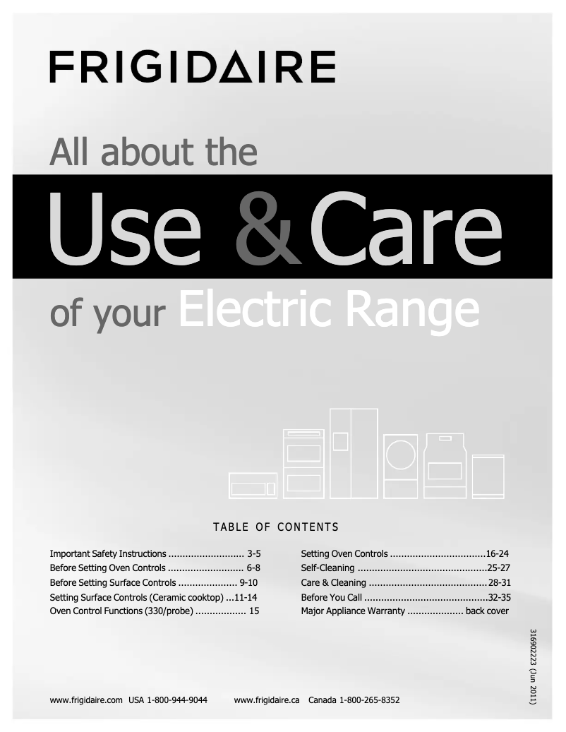 Page 1 de la notice Manuel utilisateur Frigidaire FGEF3032MF