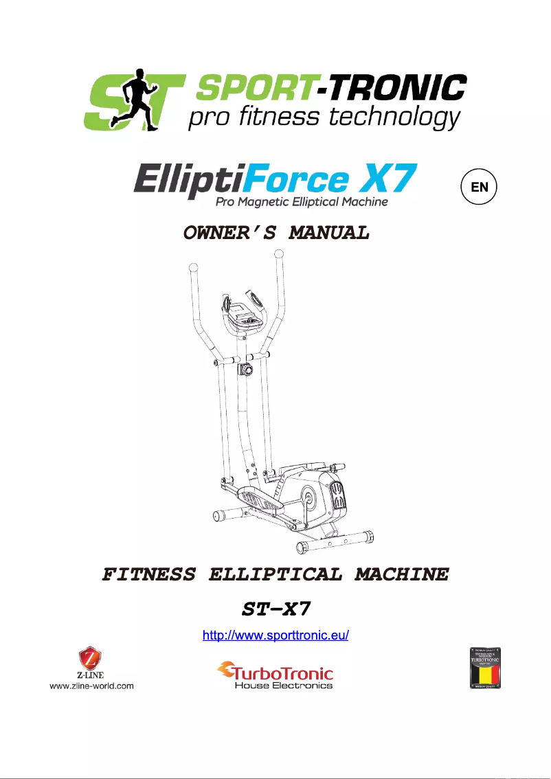 Page 1 de la notice Manuel utilisateur Sport-Tronic ElliptiForce X7
