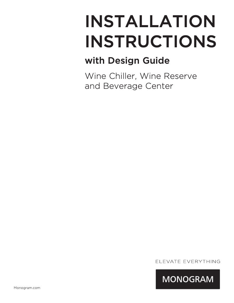 Page 1 de la notice Guide d'installation GE ZDBC240NBS