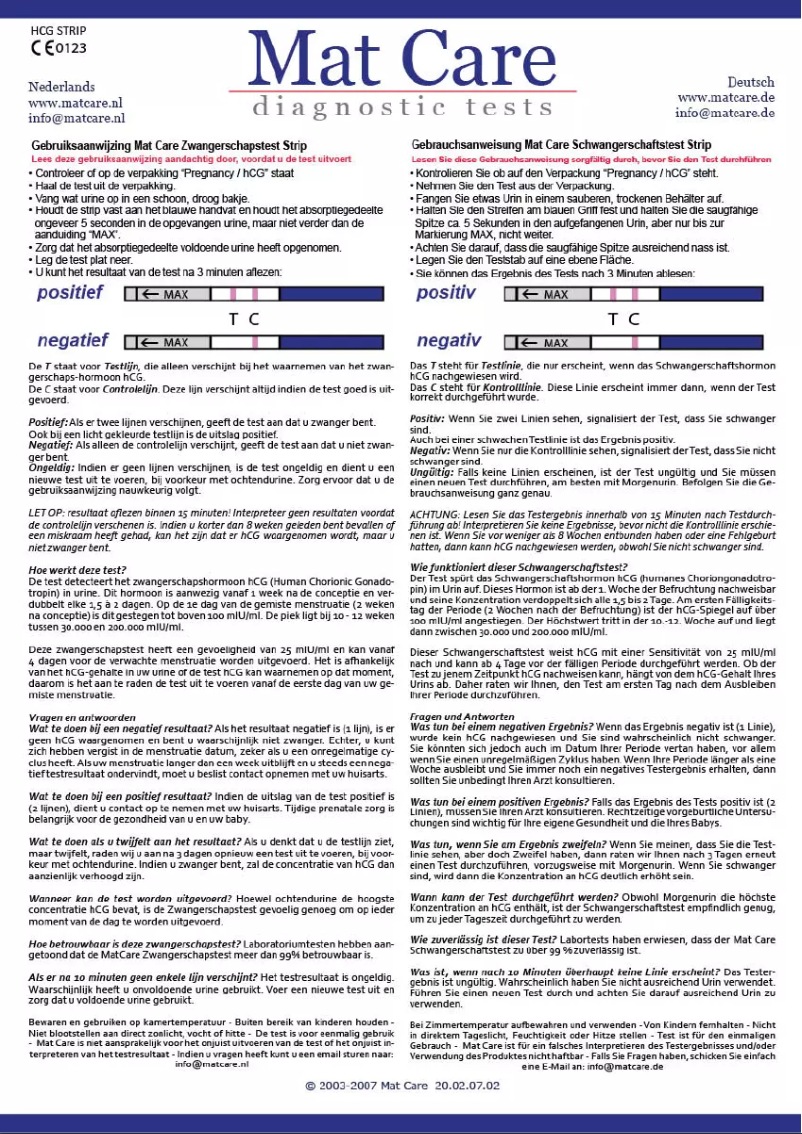 Page 1 de la notice Manuel utilisateur Mat Care Strip