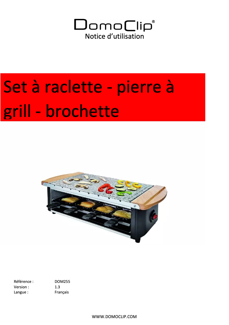 Image de la première page du manuel de l'appareil DOM225