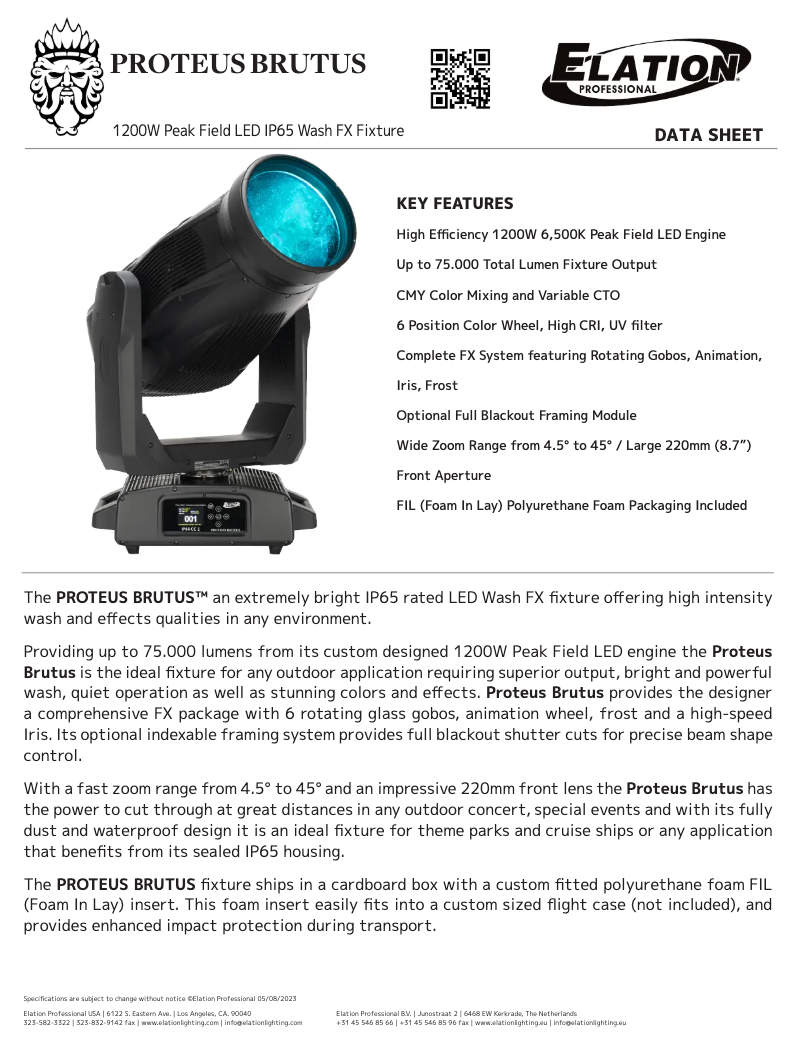 Image de la première page du manuel de l'appareil PROTEUS BRUTUS