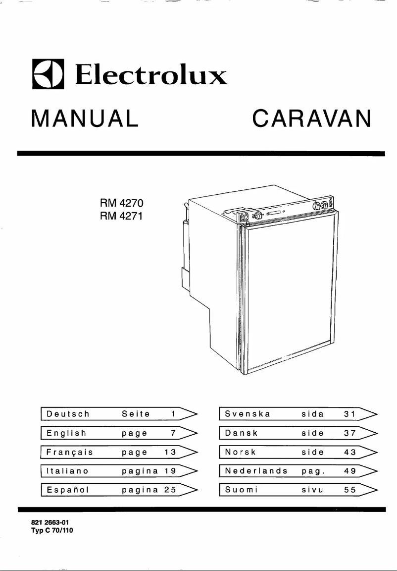 Page n°1 - Manuel utilisateur Electrolux RM 4271