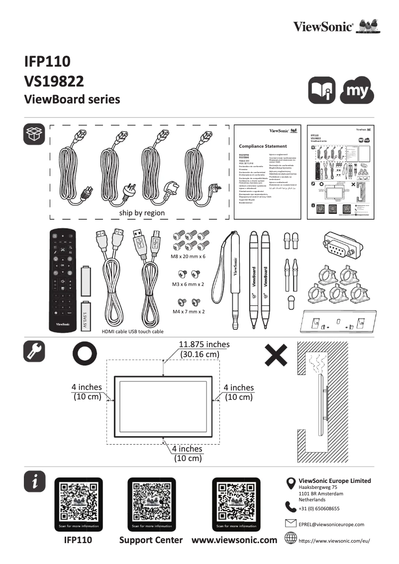 Página 1 del manual Guía de inicio rápido Viewsonic IFP110