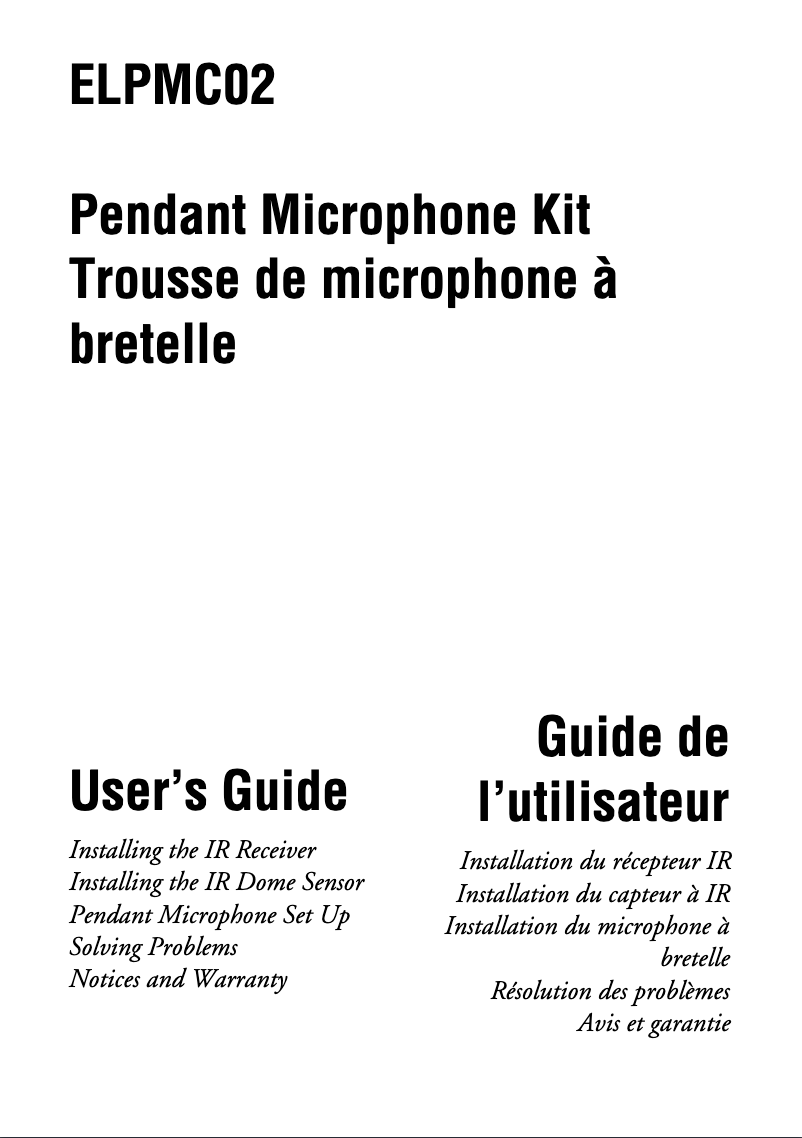 Page 1 de la notice Manuel utilisateur Epson ELPMC02