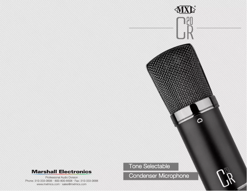 Page 1 de la notice Manuel utilisateur MXL CR20