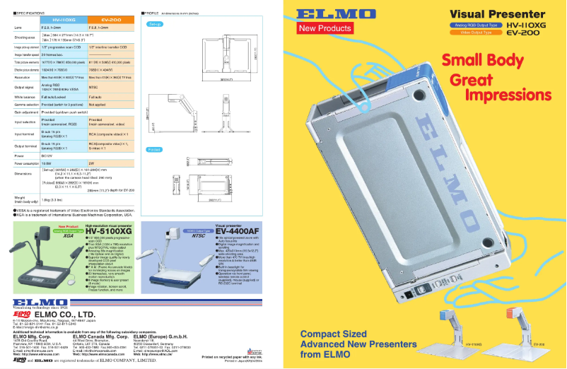 Page n°1 - Brochure Elmo HV-110XG