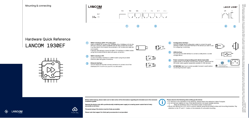 Page n°1 - Manuel utilisateur Lancom 1930EF