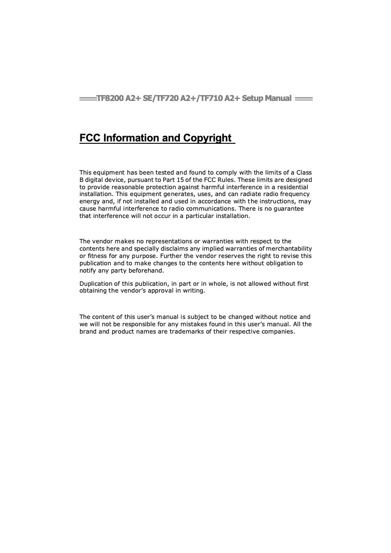 Page 1 de la notice Manuel utilisateur Biostar TF720 A2+