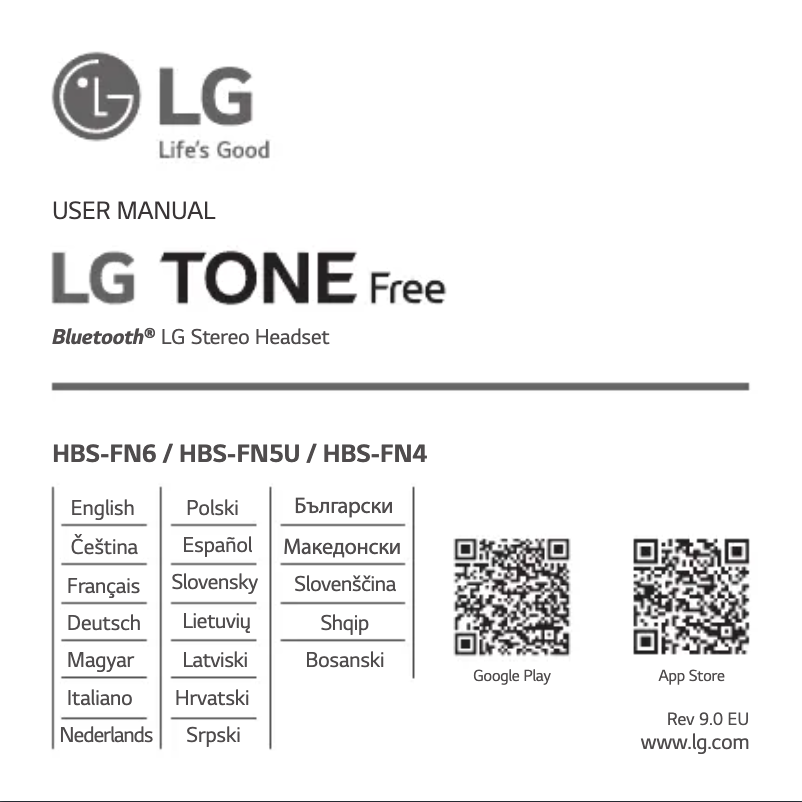 Page 1 de la notice Manuel utilisateur LG Tone Free HBS-FN4