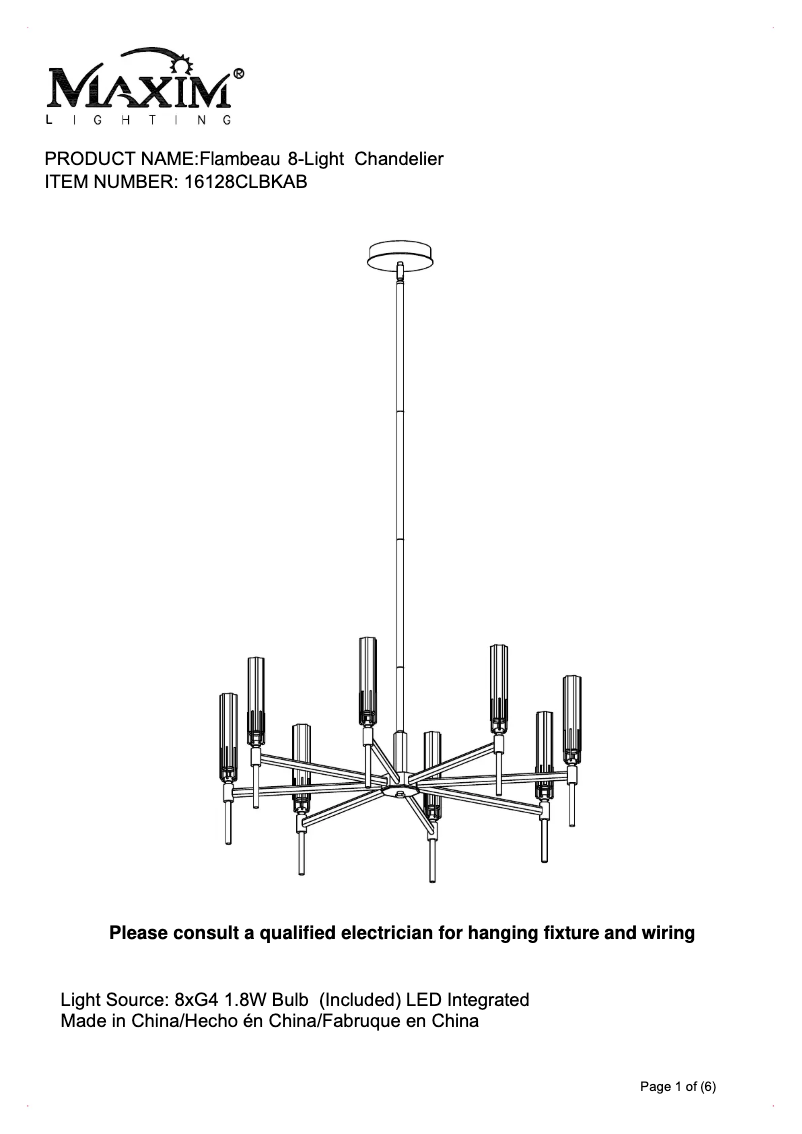 Image de la première page du manuel de l'appareil Flambeau 16128CLBKAB