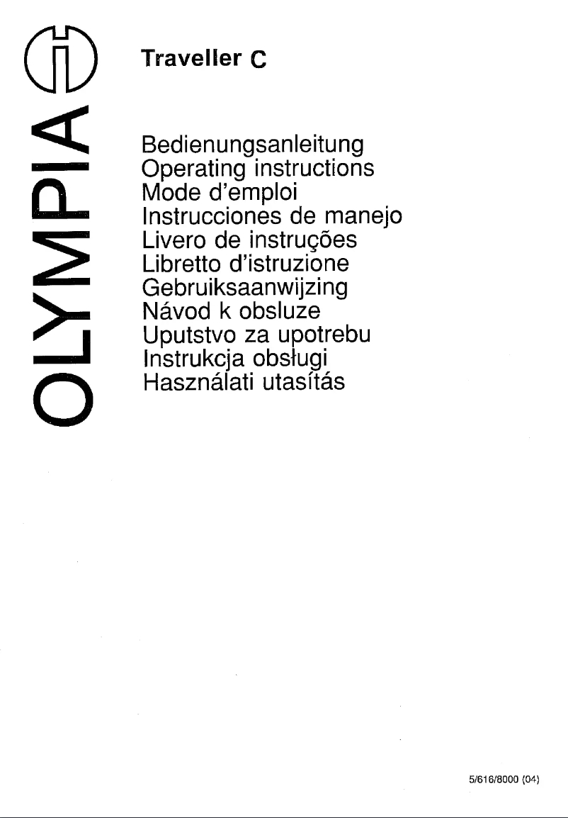 Page n°1 - Manuel utilisateur Olympia Traveller C