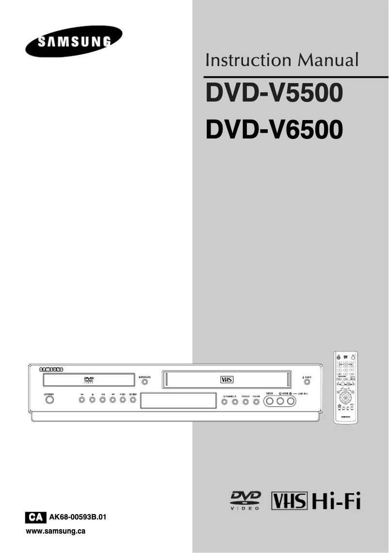 Page n°1 - Manuel utilisateur Samsung DVD-V6500